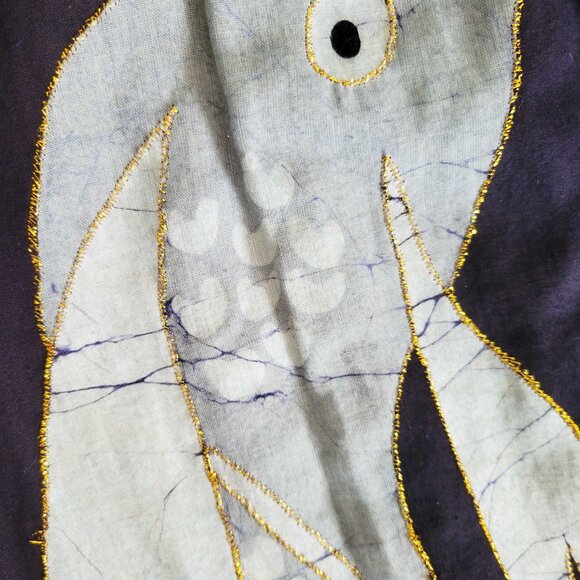 Rare Vintage 1970s Ramona Rull Size AV Butterfly Koi Fish Caftan/Muumuu Dress - Picture 6 of 11